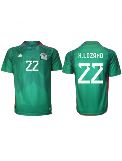 Mexiko Hirving Lozano #22 Replika Hemmakläder VM 2022 Kortärmad